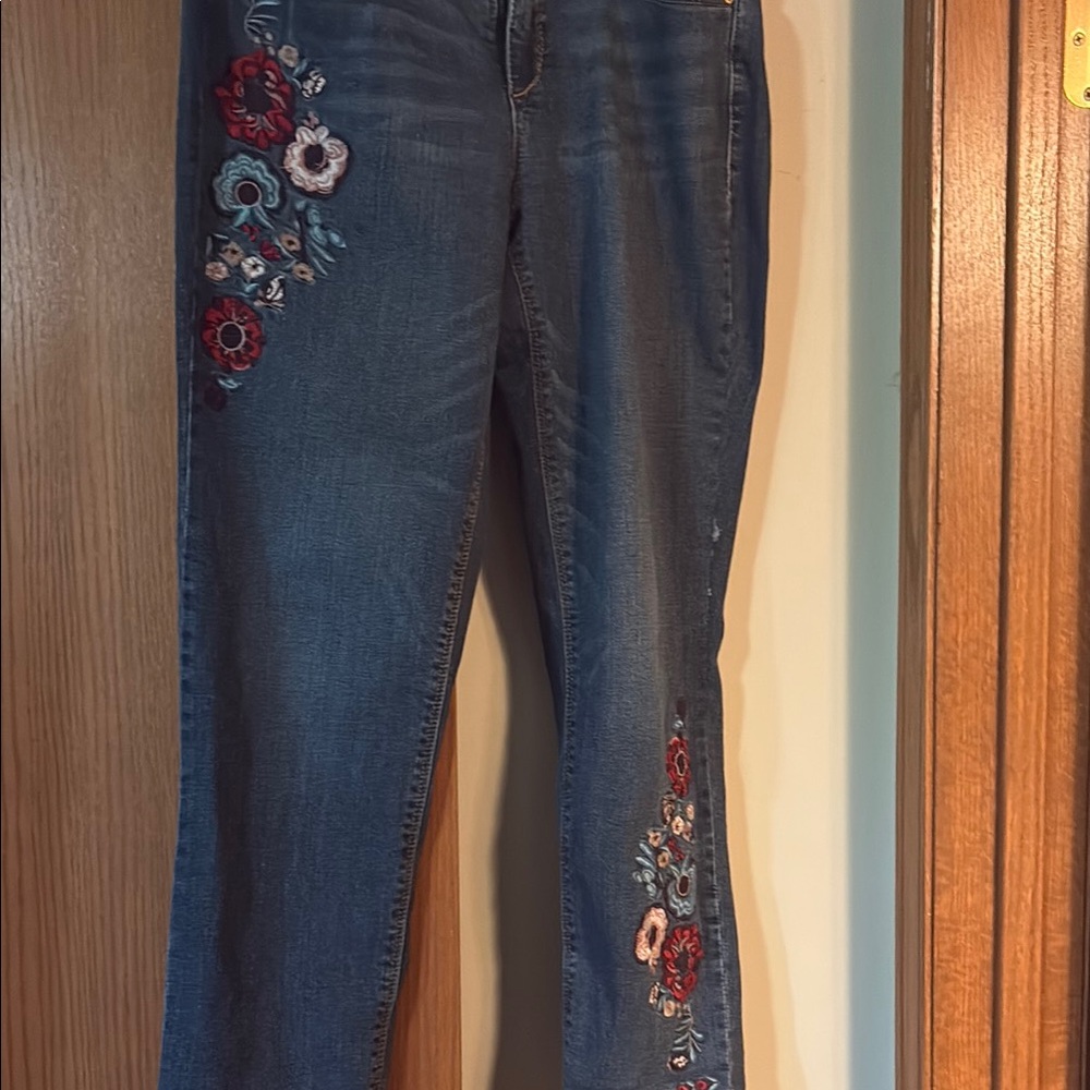 Embroidered Blue Jeans